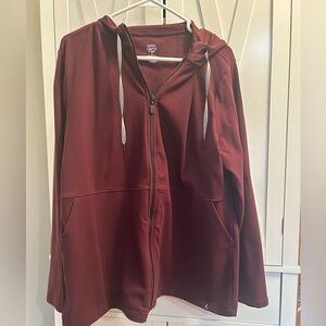 Maroon Zip-Up Hoodie Jacket